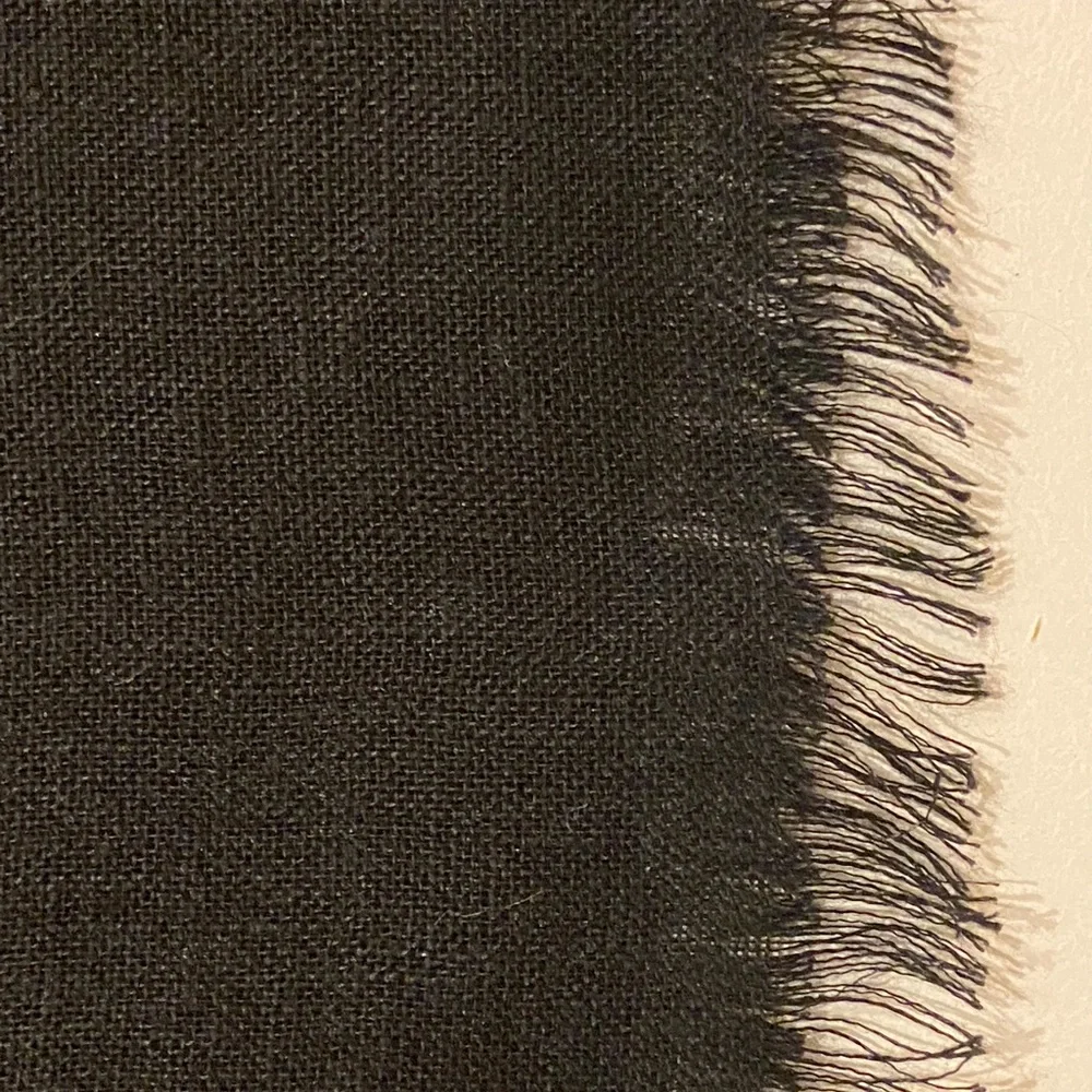 Destin Linen Scarf Wrap Black Gray Made in Italy $340 Retail Luxury Brand - Picture 16 of 16